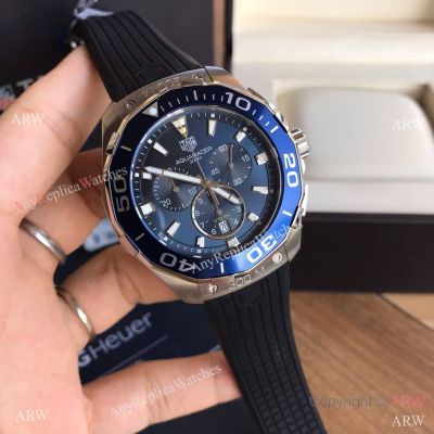 Swiss Copy Tag Heuer Aquaracer 300m Chronograph Watch Blue Bezel